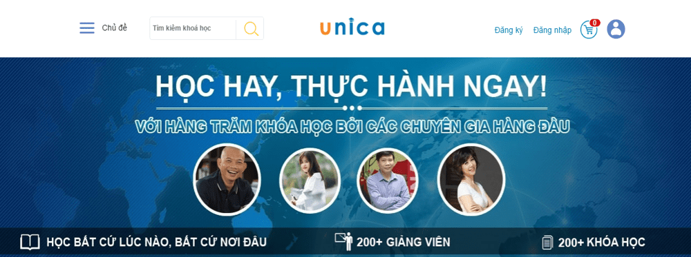 Học trực tuyến trên Unica