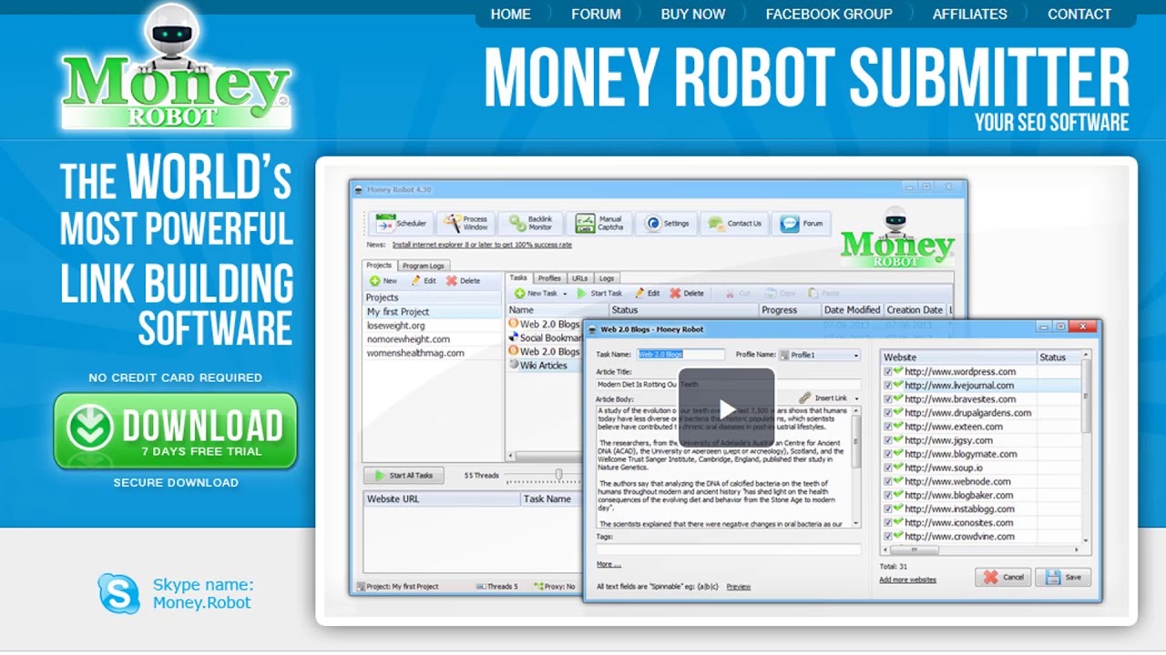 Money Robot Submitter - Phần mềm SEO của bạn